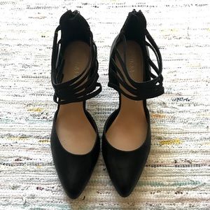 Strappy black heels
